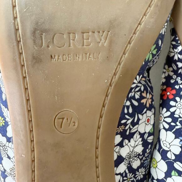 J.Crew Liberty Floral Ballet Flat Fabric and Patent Leather Upper Navy Blue, 7.5 - Picture 8 of 9